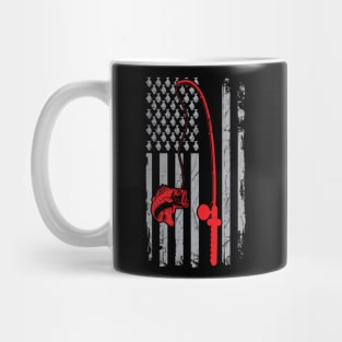 Fishing American Flag Bass Fishing Mug